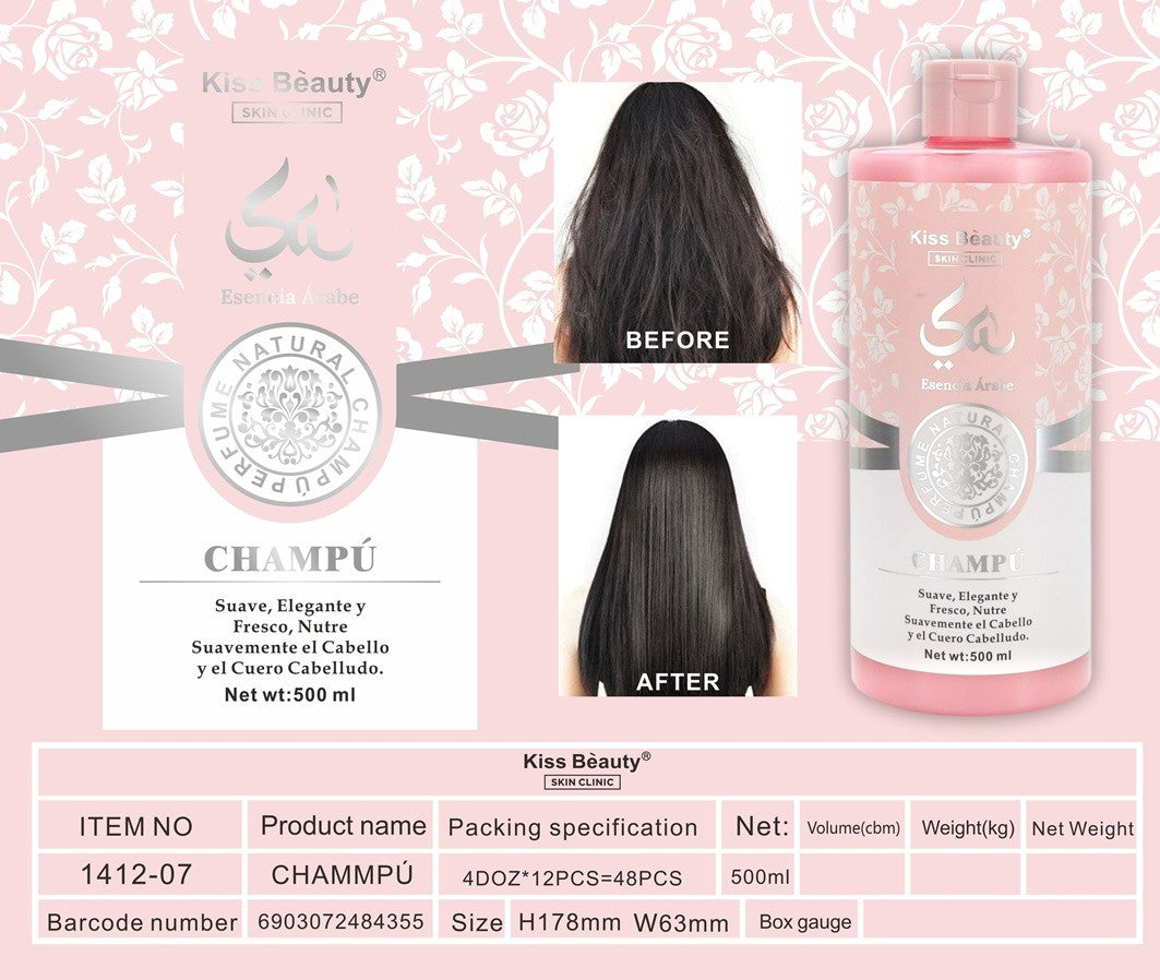 CHAMPU PARA CABELLO ESENCIA ARABE 500ML. KISS BEAUTY