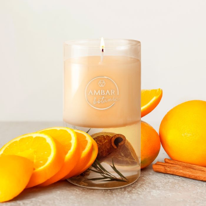 Vela Decorativa Naranja y Canela - Ambar