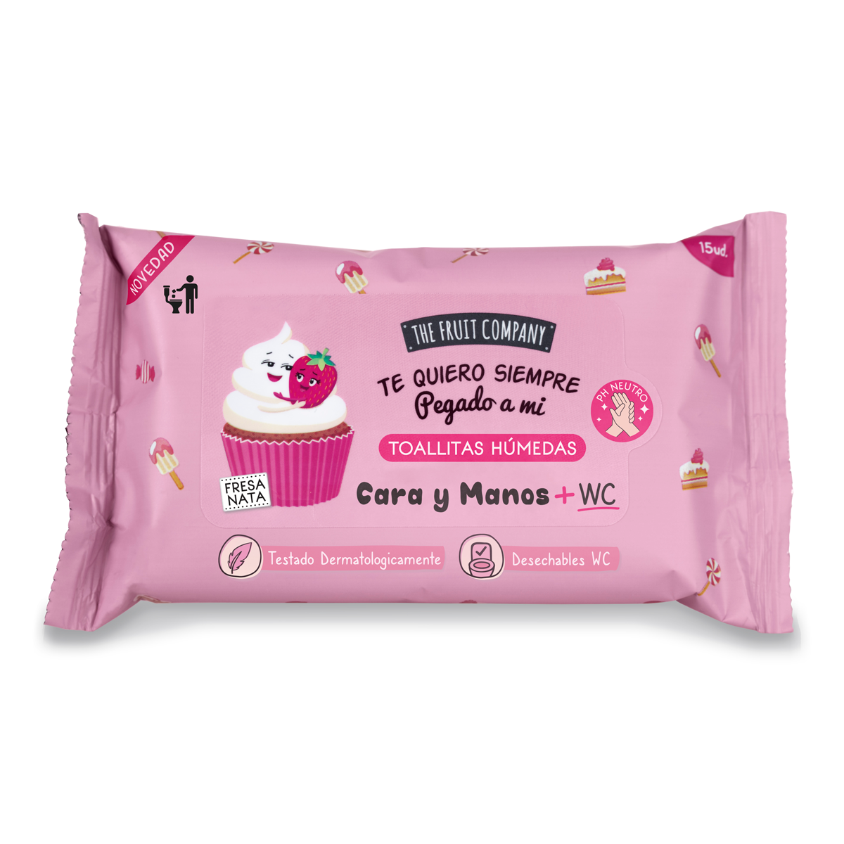Toallitas Húmedas Fresa Nata – The Fruit Company | Manos, Cara y WC | Aroma Dulce y PH Neutro