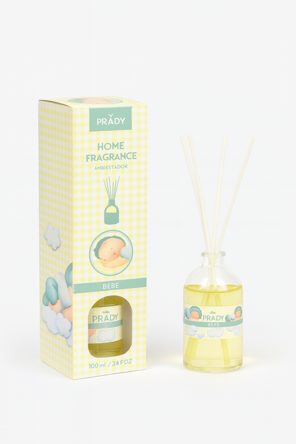 Prady Mikado Bebé 100 ml – Ambientador de varillas aroma suave y tierno para el hogar
