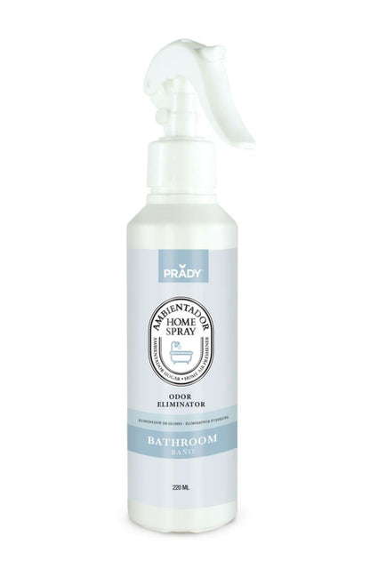 Spray + mikado pack to neutralize odors for the bathroom.