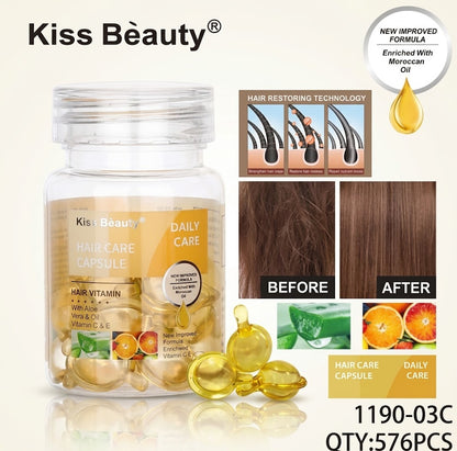 CAPSULAS SERUM CAPILAR CON VITAMINAS Y ALOE VERA – KISS BEAUTY