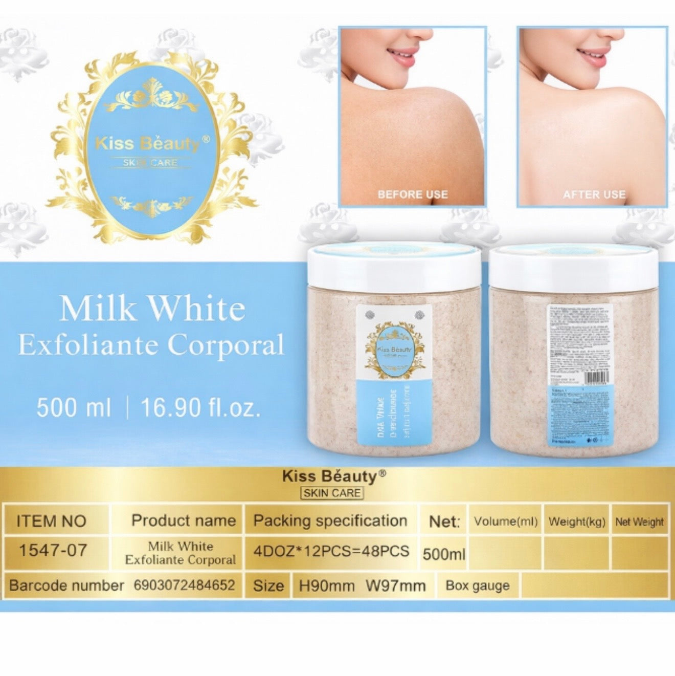 EXFOLIANTE CORPORAL MILK WHITE - Kiss beauty