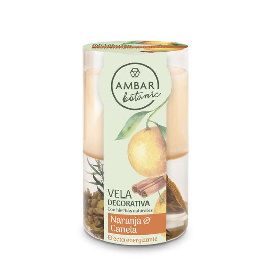 Vela Decorativa Naranja y Canela - Ambar
