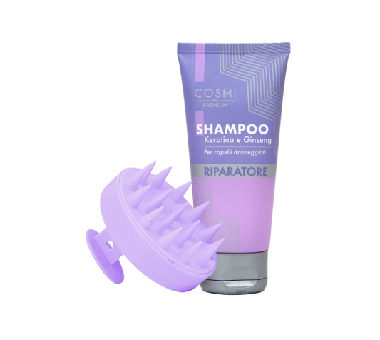 REPAIRING SHAMPOO WITH HAIR BRUSH