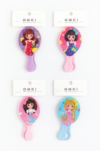 Peine y espejo Cartoon edition para niñas.