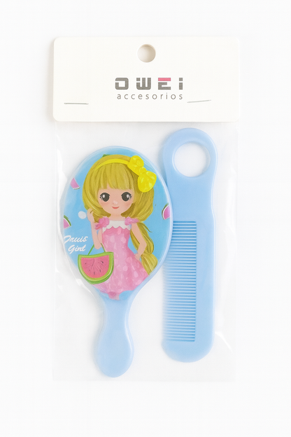 Peine y espejo Cartoon edition para niñas.