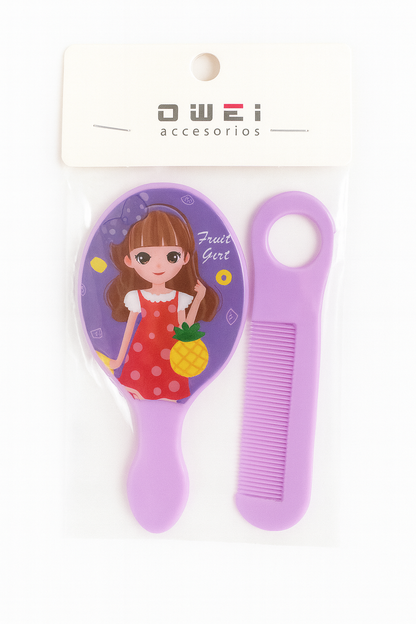 Peine y espejo Cartoon edition para niñas.