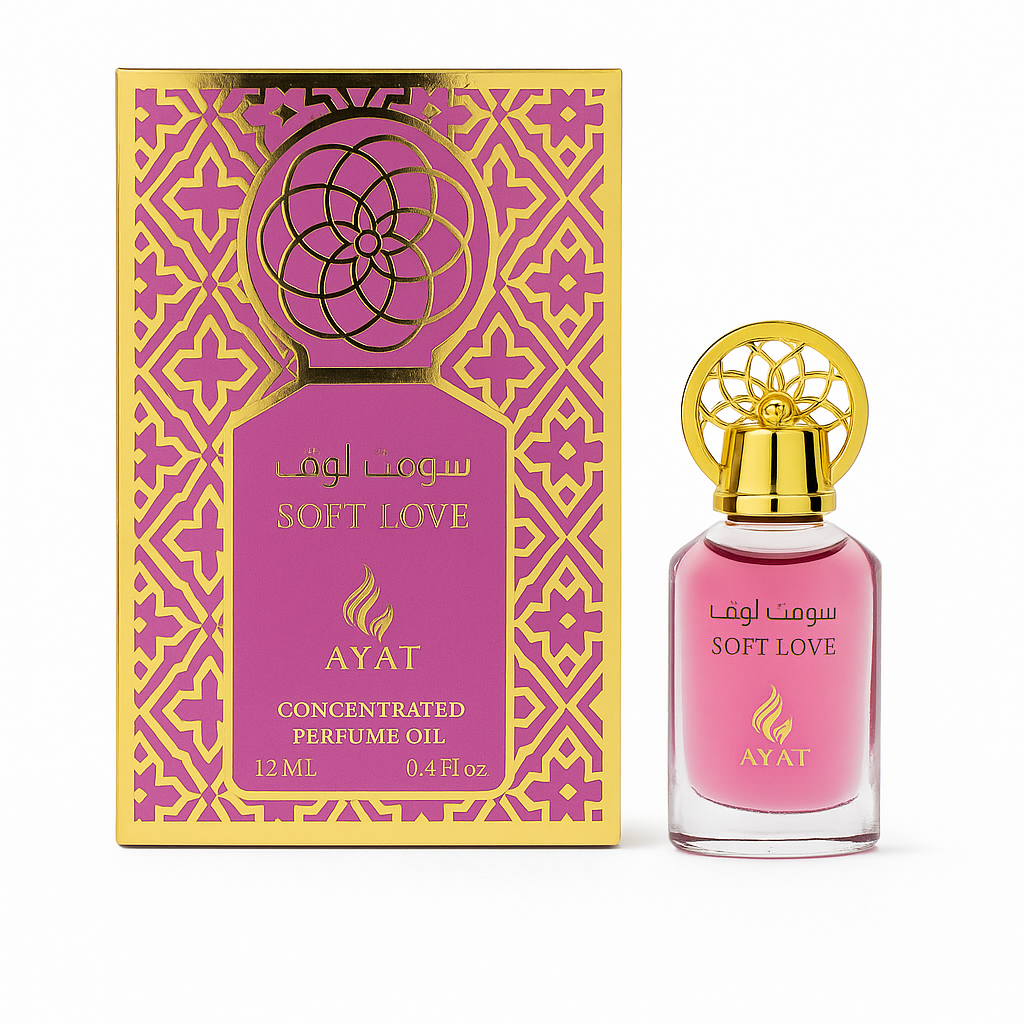 Perfume en Aceite Concentrado Soft Love Ayat 12 ml | Notas Cítricas, Vainilla y Almizcle Blanco