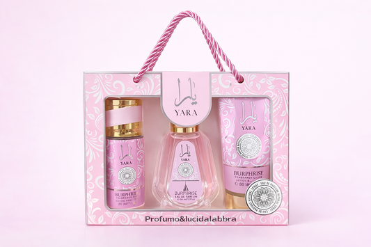 Pack Yara Rosa 3 Piezas – perfume 50 ml + Bruma Corporal + Loción