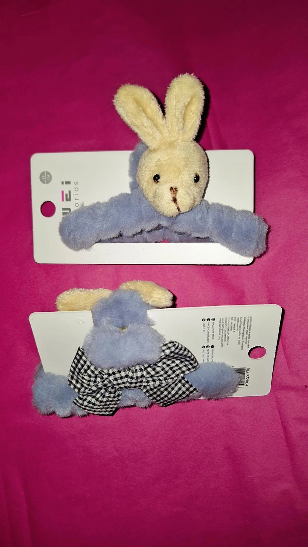 Rabbit hair clip.