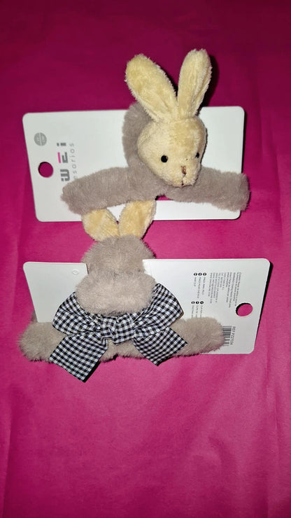 Rabbit hair clip.