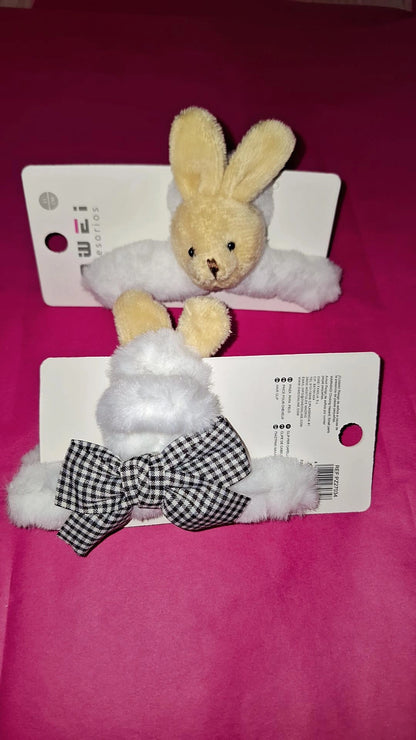 Rabbit hair clip.