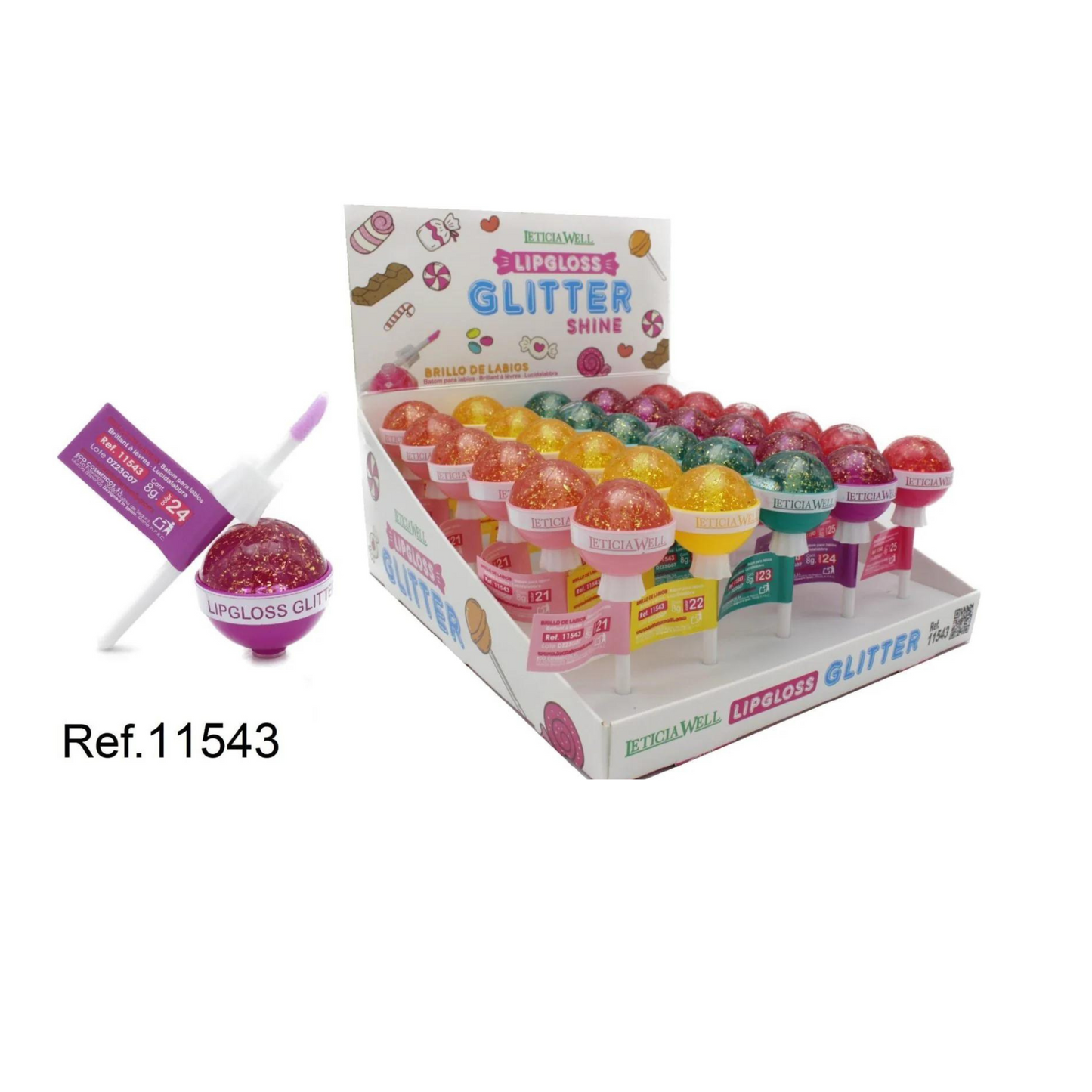 Lip gloss in lollipop format