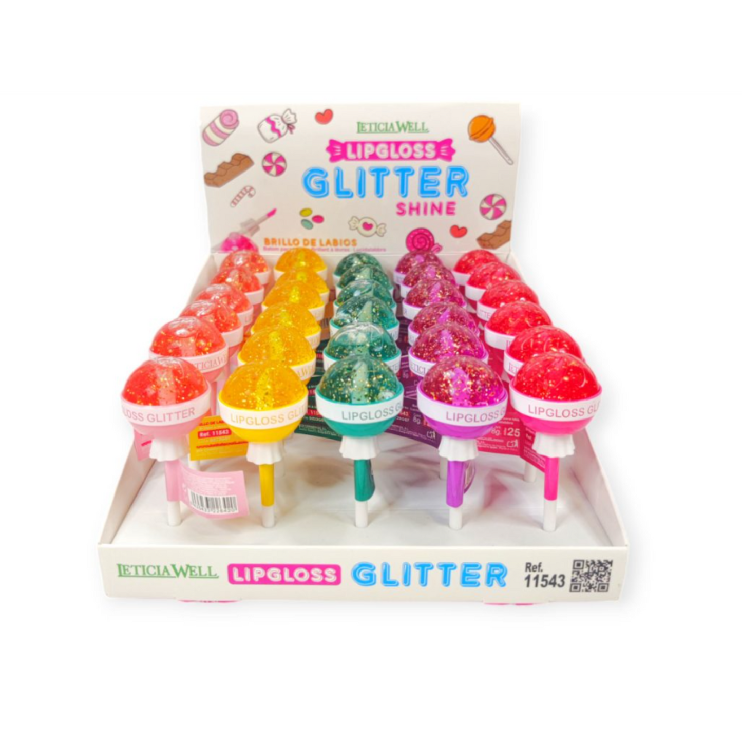 Lip gloss in lollipop format
