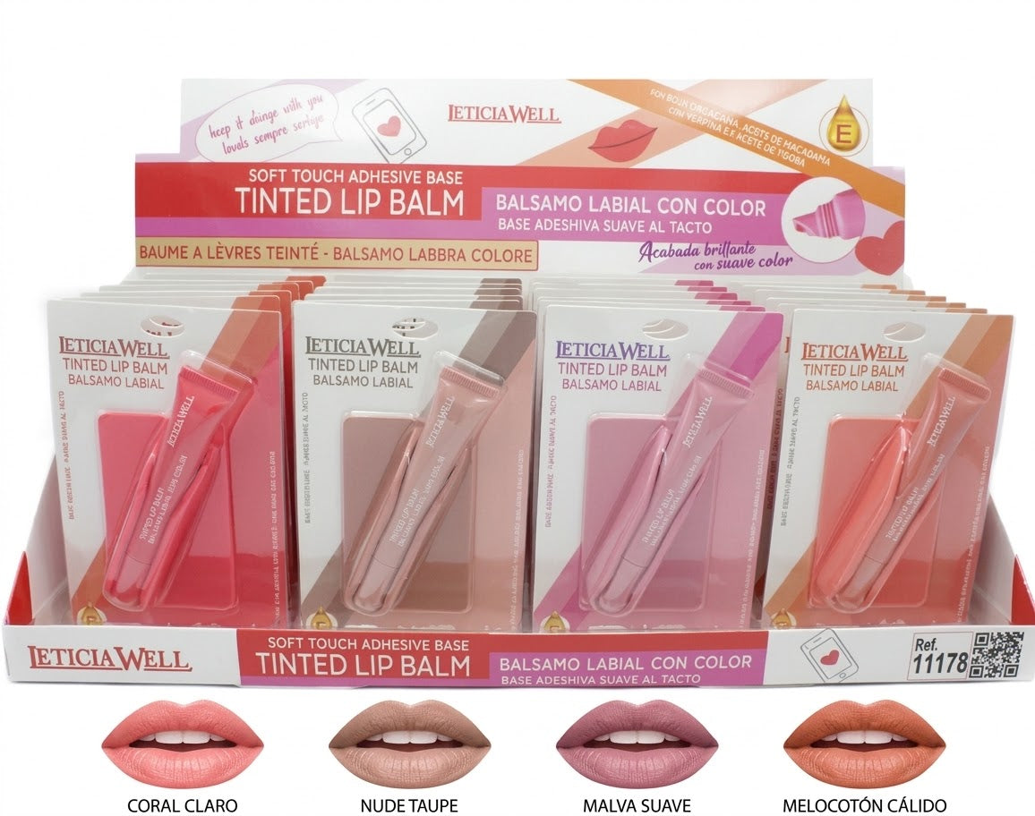 Bálsamo labial con color + soporte movil - Leticia well