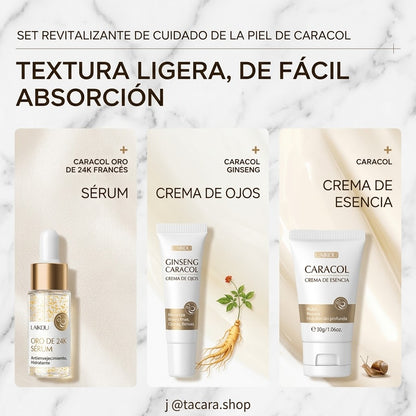 Set de skine care baba de caracol Oro de 24K y Ginseng