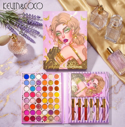 Paleta de Maquillaje Kevin & Coco "Floral Dreams Blossom" – Sombras y Brillos de Labios