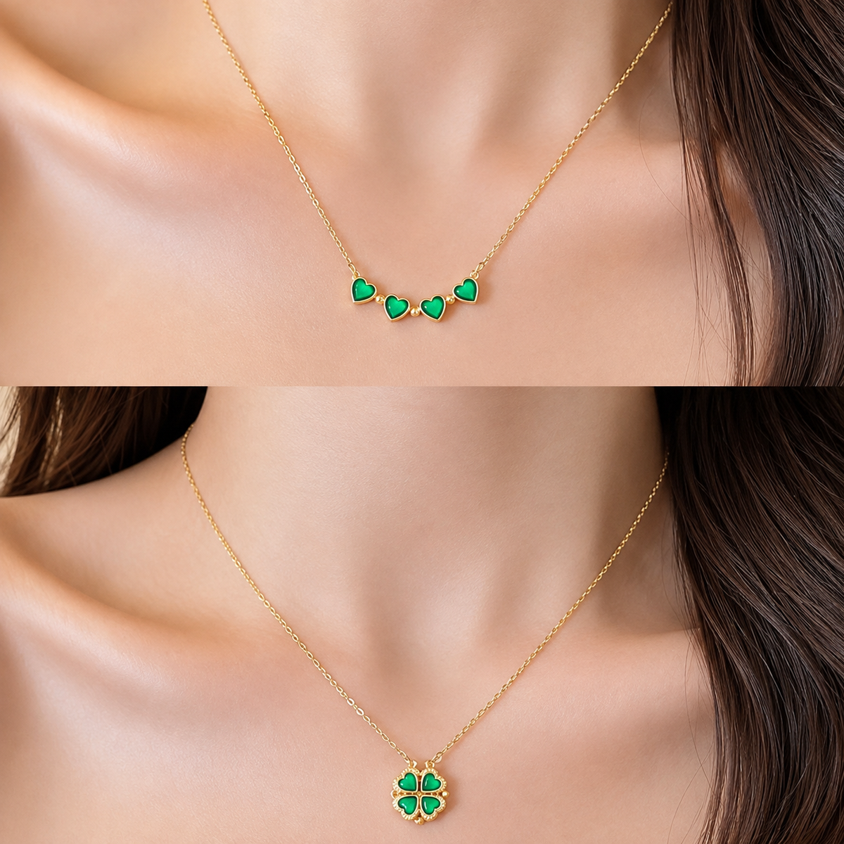 🍀 Collares Trébol de 4 Hojas – Elegancia, Suerte y Estilo  💫