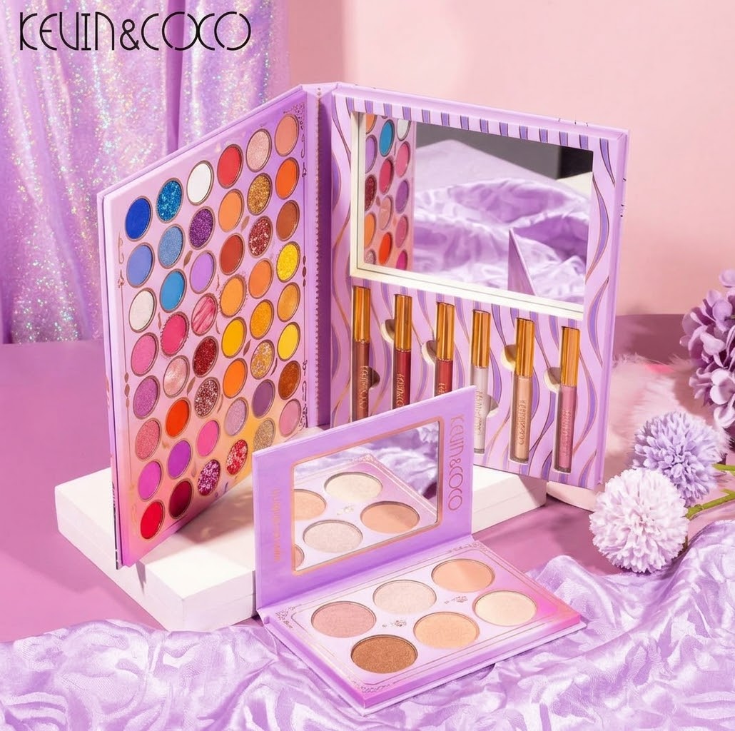 Paleta de Maquillaje Kevin & Coco "Floral Dreams Blossom" – Sombras y Brillos de Labios