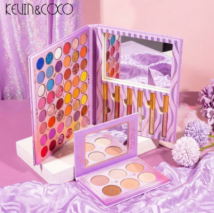Paleta de Maquillaje Kevin & Coco "Floral Dreams Blossom" – Sombras y Brillos de Labios