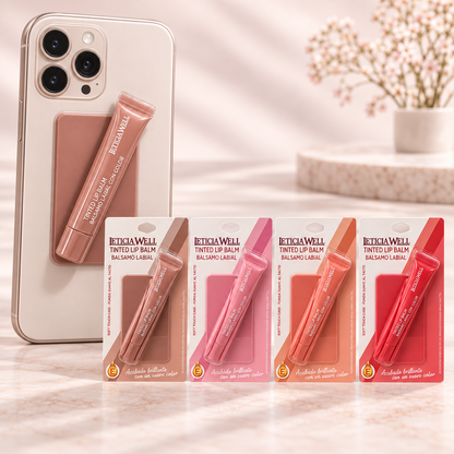 Bálsamo labial con color + soporte movil - Leticia well
